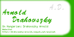 arnold drahovszky business card